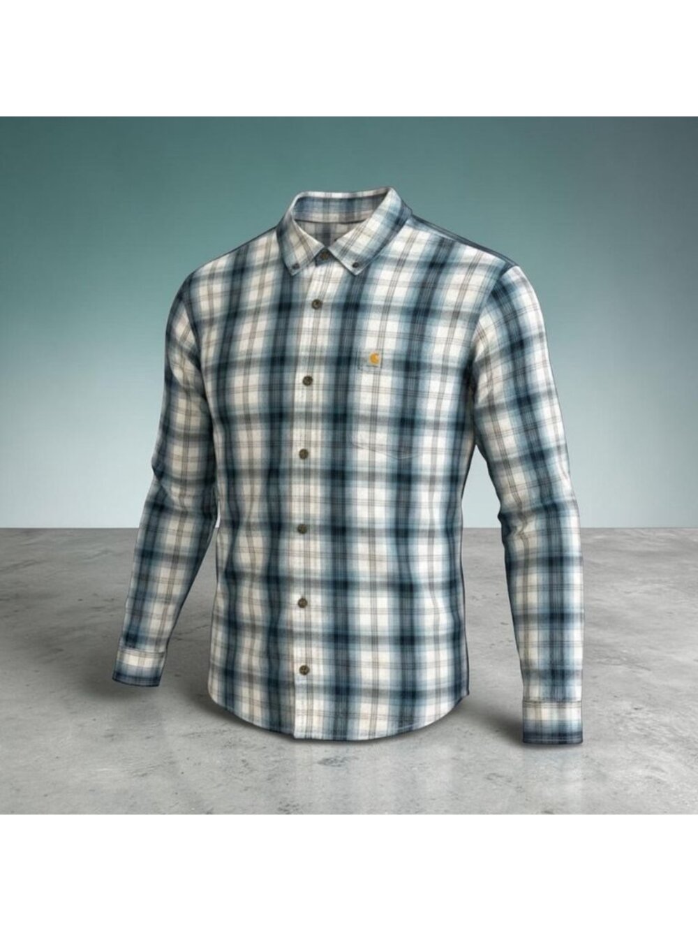 Carhartt Men's Shadow Plaid Long Sleeve Casual Shirt Size 2XL, XXL